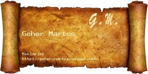 Geher Martos névjegykártya